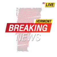 Breaking news. United states of America Vermont and map on image illustration. png