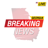Breaking news. United states of America Georgia and map on image illustration. png