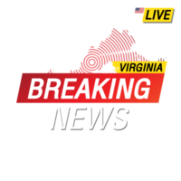 Breaking news. United states of America   Virginia and map on image illustration. png