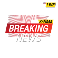 Breaking news. United states of America Kansas and map on  image illustration. png