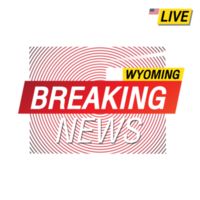 Breaking news. United states of America Wyoming and map on image illustration. png