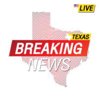 Breaking news. United states of America  Texas and map on image illustration. png