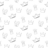 doodle crowns pattern vector