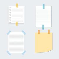 set of pieces of note paper vector