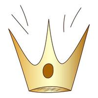 doodle golden crown vector