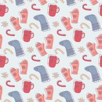 doodle christmas pattern vector