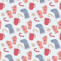 doodle christmas pattern vector