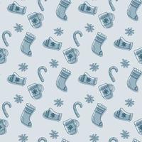 doodle christmas pattern vector