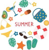 summer vacation accessories set vector