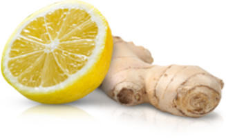 ginger with sliced lemon png