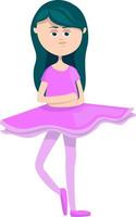 Ballerina in purple, illustration, vector on white background