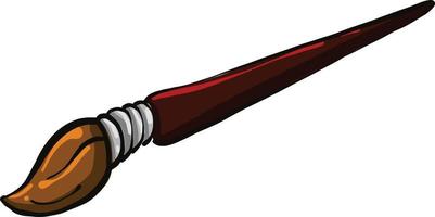 Thin red brush, illustration, vector on a white background.