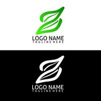 este logo es una combinación de la letra inicial z y las hojas de este logo con un tema natural vector