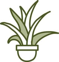 Aloe in pot, illustration, vector on a white background.
