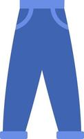 Blue trousers, illustration, vector on white background.