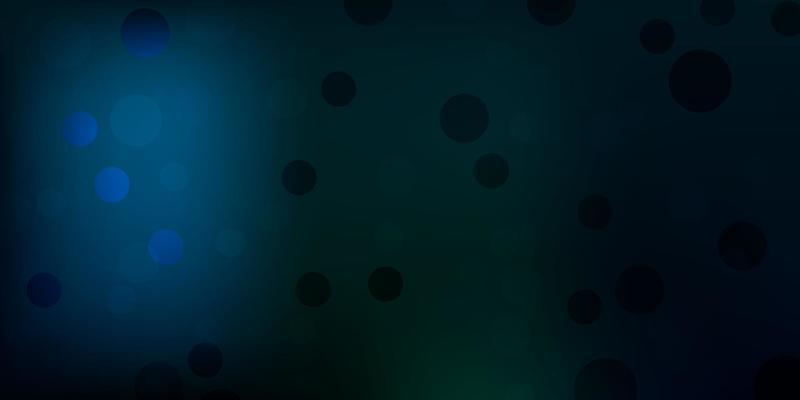 Dark blue, green vector background with spots.