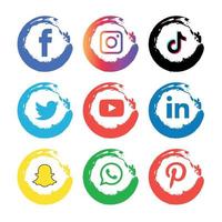 Social media icons set Logo Vector Illustrator