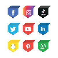 iconos de redes sociales establecer logo vector ilustrador