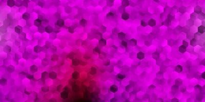 Dark purple, pink vector backdrop with a batch of hexagons.