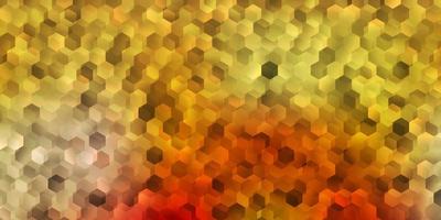 Light pink, yellow vector texture with colorful hexagons.