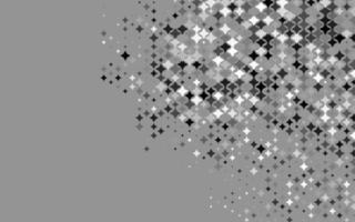 plata clara, cubierta vectorial gris con estrellas pequeñas y grandes. vector