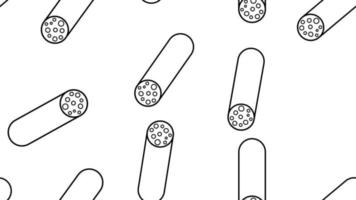 salami on white background, vector illustration, pattern. meat sausage with bacon. pattern, seamless illustration, background. stylish decor in black and white style