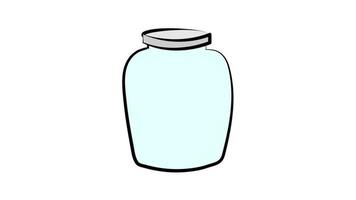 Empty open glass jar isolated on white background vector