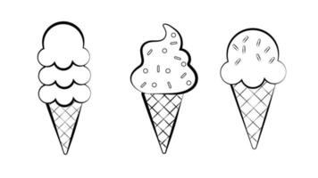 conjunto de iconos de helado, como parfait, yogur helado, helado, vainilla, chocolate vector