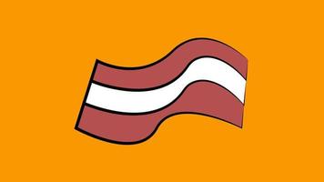 piece of bacon on an orange background, vector illustration. a piece of fried pork. meat with lard. breakfast food. bacon for a quick bite. fast food, fast food salty
