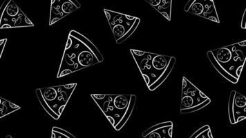 pizza sketch pattern, seamless vector pattern, hand drawn sketch slice of pizza isolated on white background , Vector