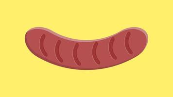 Grilled sausage hand drawn doodle icon. Vector sketch illustration of tasty bratwurst