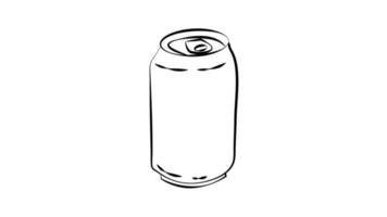 plastic bottle on white background, vector illustration. bottle for drinks and lemonades. black and white illustration in pencil drawing style. water tank