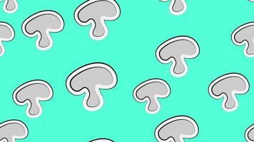 Champignon mushroom hand drawn vector seamless pattern