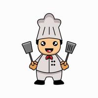 cute chef mascot illustration vector