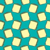 Toasted sandwish ,seamless pattern on green background. vector