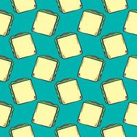 Toasted sandwish ,seamless pattern on green background. vector