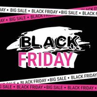 Black friday sale banner grunge pink lines vector