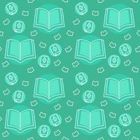 Quran pattern icon holy islam ramadan kareem open book with filled color background green theme flat style vector
