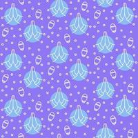 islamic moslem pattern icon with hand pray or praying with filled color background blue theme flat style vector