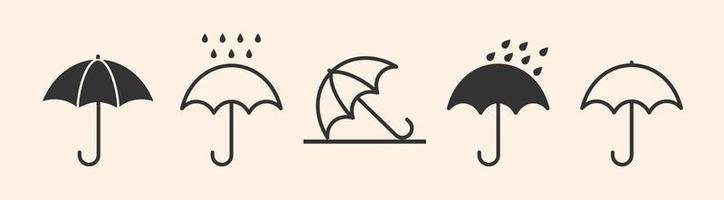 icono de paraguas simple para la temporada de lluvias vector