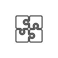 simple puzzle icon on white background vector