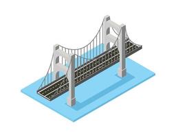 el puente skyway de la infraestructura urbana es isométrico para juegos, aplicaciones de inspiración y creatividad. adecuado para diagramas, infografías y otros recursos gráficos vector