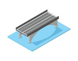 el puente skyway de la infraestructura urbana es isométrico para juegos, aplicaciones de inspiración y creatividad. adecuado para diagramas, infografías y otros recursos gráficos vector