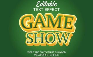 editable text effect game show vector