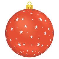 red starry christmas ball vector