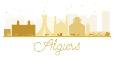 Algiers City skyline golden silhouette. vector