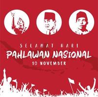 cartel de hari pahlawan 10 de noviembre vector