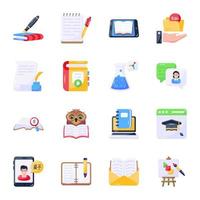 Pack of Learning Flat Icons vector