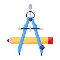 Download flat icon of stationery vector