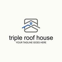 Simple and unique shape line three or triple roof house homes image graphic icon logo design abstract concept vector stock. Can be used as symbol related to property or living